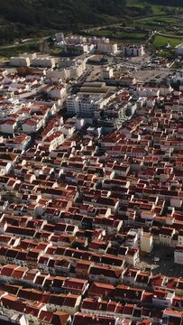 Vertical Video of Red Roof Houses And Buildings