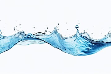 Water wave and splash isolated on white background, beautiful splashes