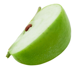 Green apples slice isolated