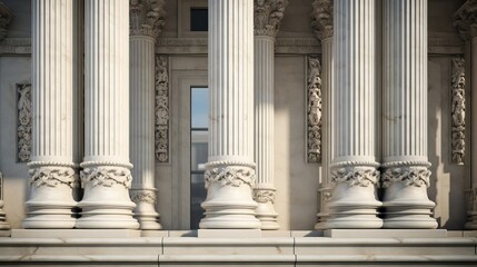 Obraz premium Details of the building of marble pillars. Created using generative AI technology.