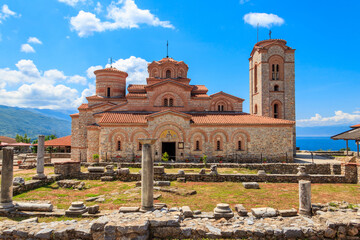 Church of Saints Clement and Panteleimon and historic district of Plaoshnik in Ohrid, North...