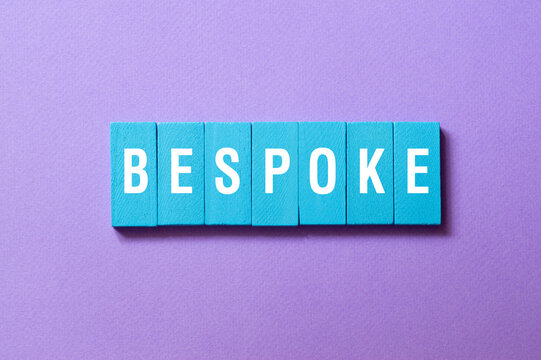 Bespoke - - word concept on building blocks, text