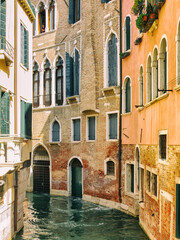 Fototapeta na wymiar Houses and streets of the historical part of Venice.