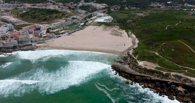 View of Apple Beach (Praia das Macas), Portugal
