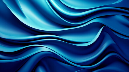 Beautiful blue wave background. Blue Wavy Abstract Color Background Banner Illustration. Generative AI.