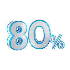 80 percentage blue color for sale discount 3d render