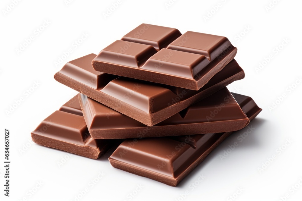 Poster appetizing chocolate made from natural cocoa and milk. background with selective focus and copy spac