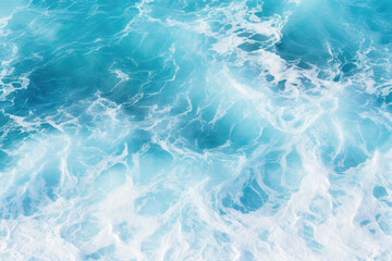 top view of clear blue and white turbulent water ripples background