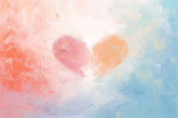 Textured strokes of pastel colors, giving a gentle and artistic love background Generative AI