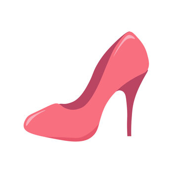 Pink high heel shoe isolated on white background