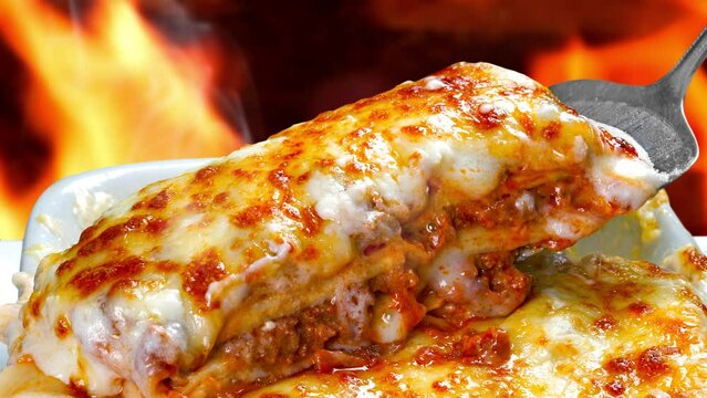 asagna stuffed bolognese meat food