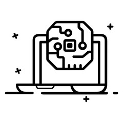 artificial intelligence technology icon symbol vector image. Illustration of artificial intelligence futuristic information human learning software design image