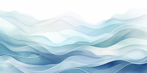 Fototapeta premium Abstract Blue Wave Background, Flowing Water Texture, Serene Ocean Layers, Gentle Aqua Curves, Soft Gradient Backdrop