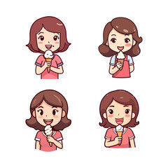 girl and ice cream cartoon