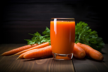 glass of carrot juice. Generative AI