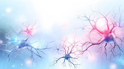 Brain neurons firing in the brain, isolated in white background.