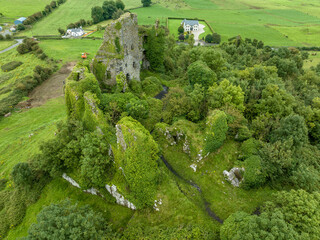 Aerial view of Carrigogunnell Castle superbly situated on a volcanic rock with a marvellous view...
