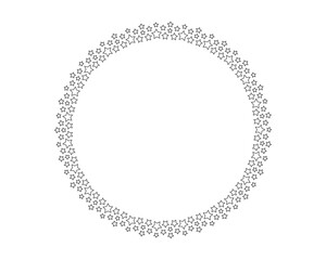 Start decoration frame in vector. Stars abstract round border.