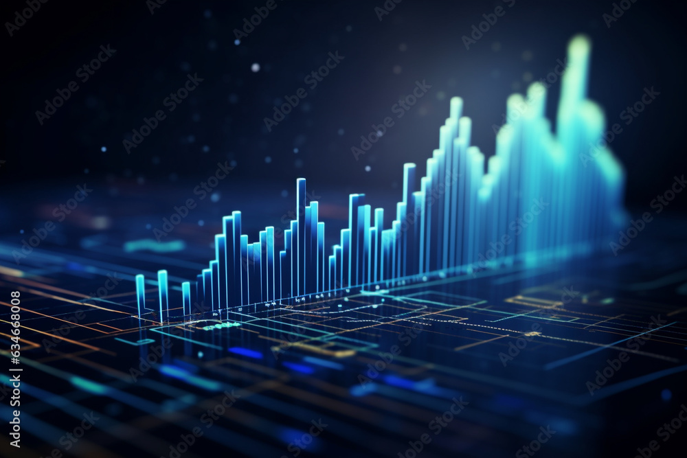 Aufkleber finance stock market graph data.financial analytics and business concept.created with generative ai 