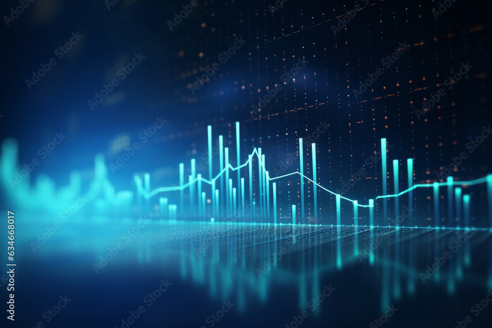 Aufkleber finance stock market graph data.financial analytics and business concept.created with generative ai 