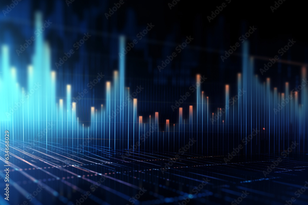 Aufkleber finance stock market graph data.financial analytics and business concept.created with generative ai 