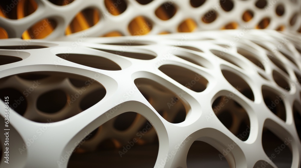 Poster a close up of a white and black patterned bench. generative ai image.