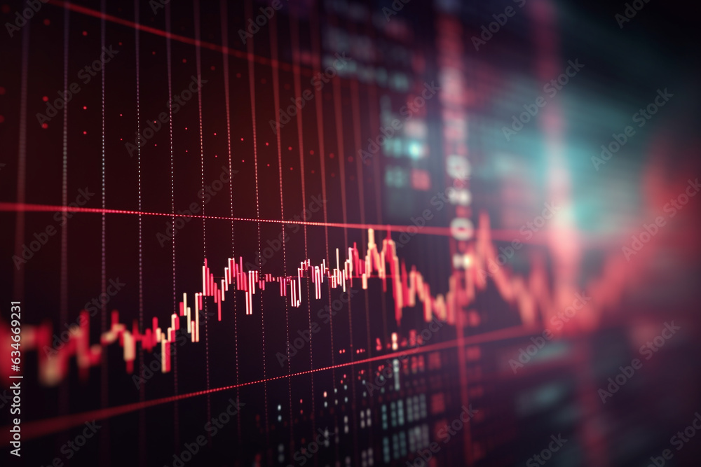 Aufkleber finance stock market graph data.financial analytics and business concept.created with generative ai 