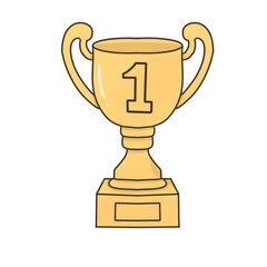 Hand drawing first Place Winner Trophy