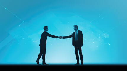 Generative ai illustration of businessmen making handshake