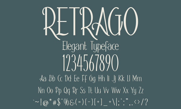 Retrago is a classy and modern serif typeface. This beautiful font will make your wedding invitations, presentations, logo designs, editorials, and packaging stand out. 