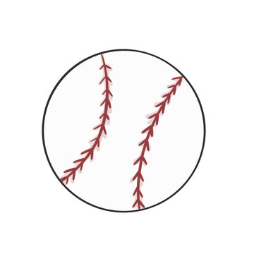 Hand drawing simple baseball for sport activity.