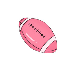 Hand drawing rugby ball for sports activity.