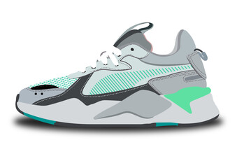 Vector illustration men Nike Sneakers shoes and footwear icon.
 - obrazy, fototapety, plakaty