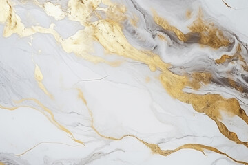 Texture of natural white and gold marble for luxury.  