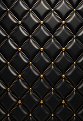 Black leather background with golden details