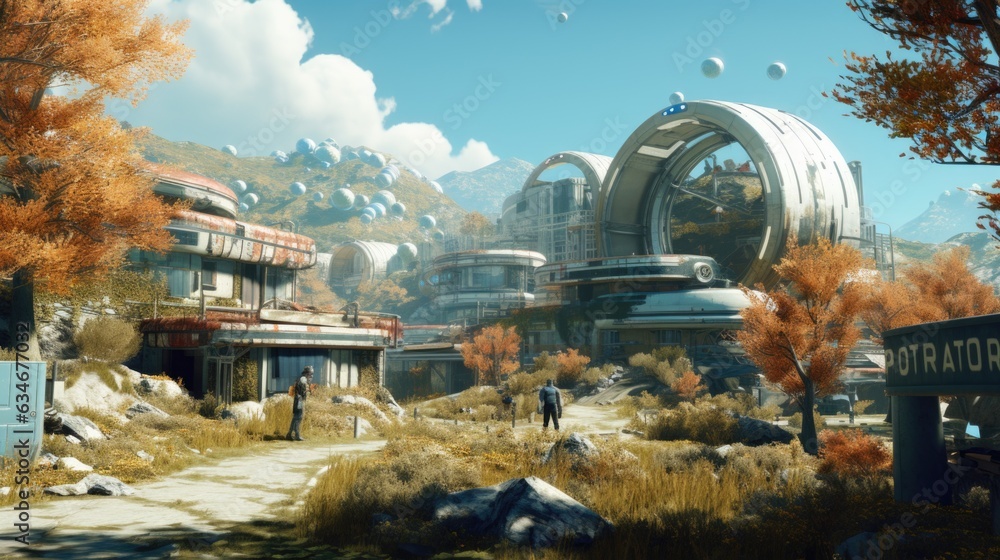 Aufkleber the alien world in the game is shown in this screenshot. generative ai image.