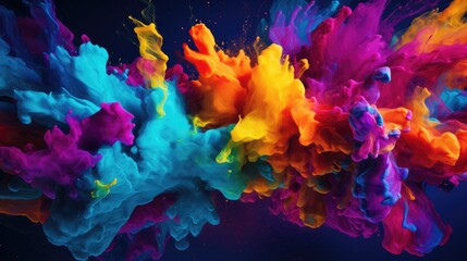 Fototapeta na wymiar Splash of Bright Multicolored Paints