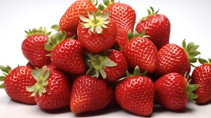 Fresh strawberries, Strawberries on white background.