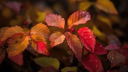 Autumn leafs in orange and yellow colors