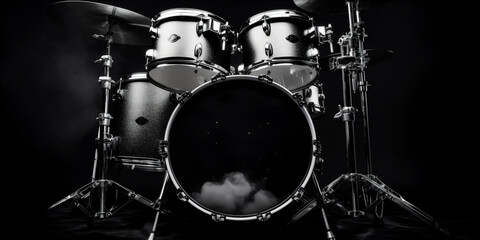 drum kit on b&w background.  