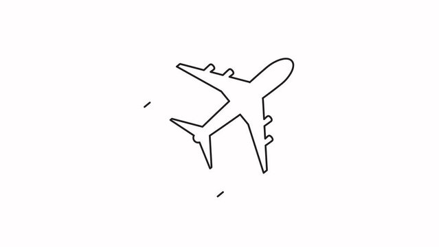 Animation with plane flying. Plane path animation. Motion graphic design. plane line animation.