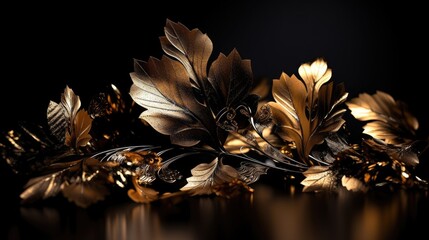Black and gold leafs