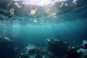 disposable plastic Seas and oceans have garbage.