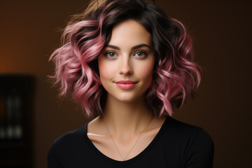 Fototapeta premium Generative ai illustration of happy beautiful young woman