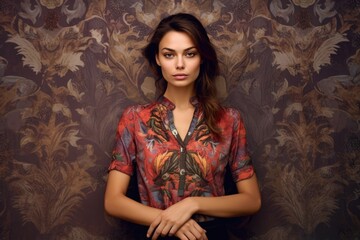 Fototapeta premium Stylish woman in Fashionable Attire. A fictional character created by Generated AI