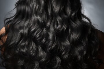 Fototapeta premium A woman with long, dark, wavy hair. A fictional character created by Generated AI