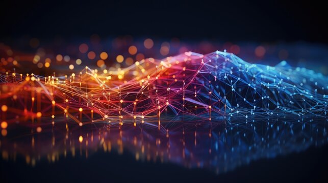 Abstract background. Visualisation of data flow in optoelectronic systems