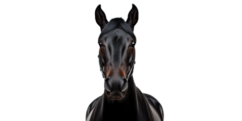 black horse isolated on transparent background