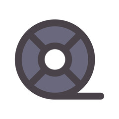 film reel flat line icon