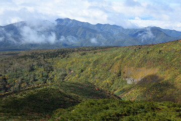 Fototapeta premium Climbing Mount Adatara, Fukushima, Japan